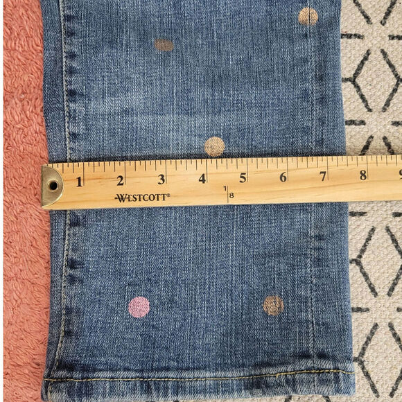 PILCRO POLKA DOT METALLIC HYPHEN STRAIGHT LEG JEANS, SZ 31 - Picture 13 of 15